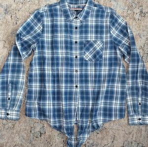 Tommy Hilfiger women's tie plaid top